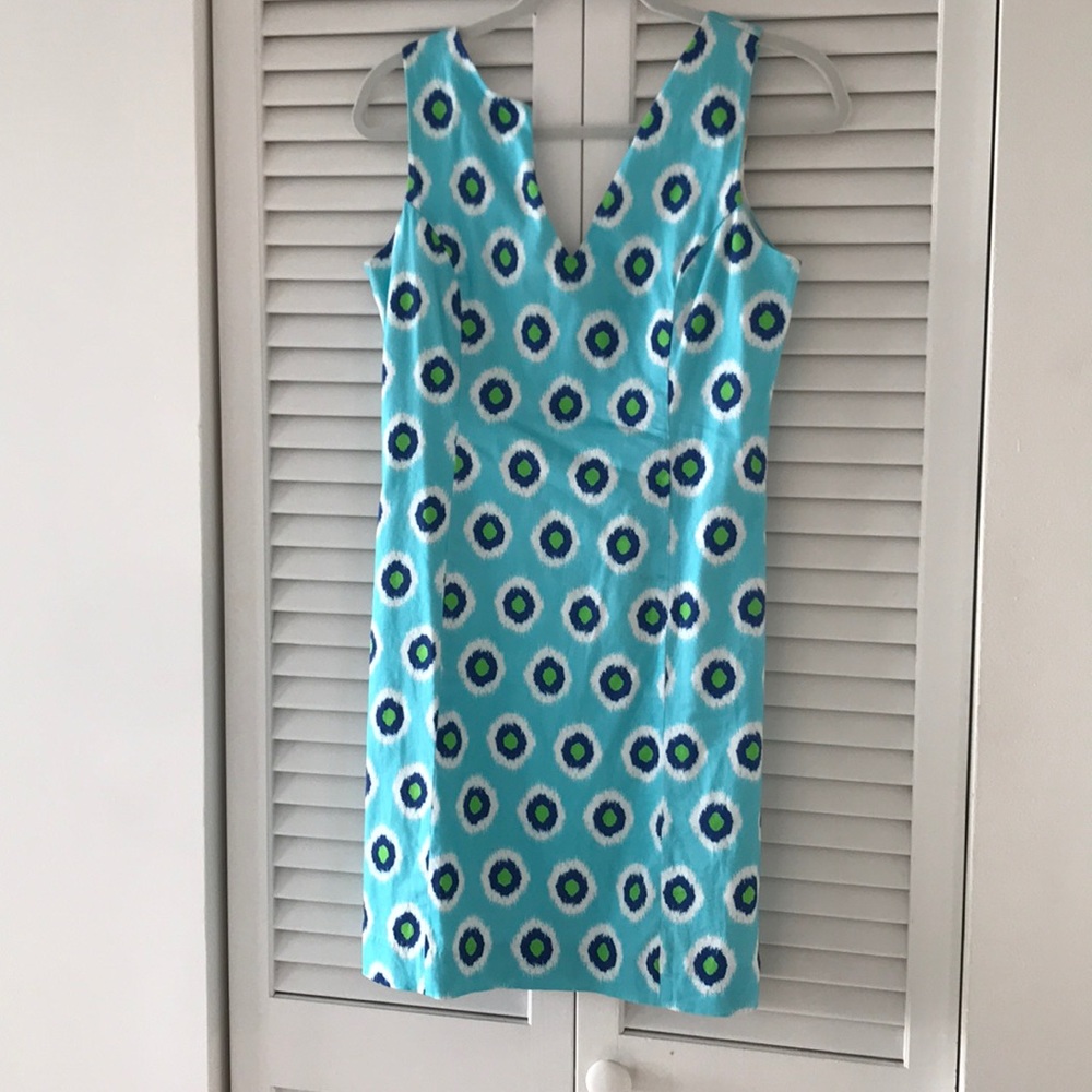 Lauren Gold Aqua Print Dress